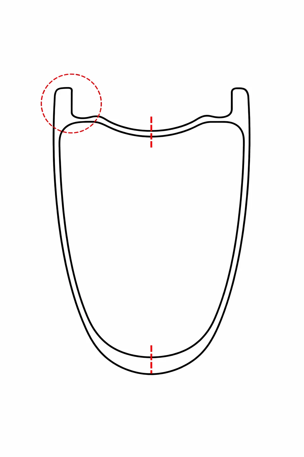 Hookless rims from 26 mm internal width